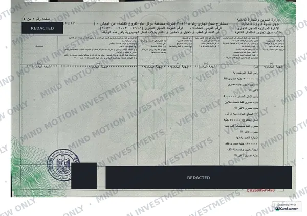 Commercial register extract, page 2: capital details